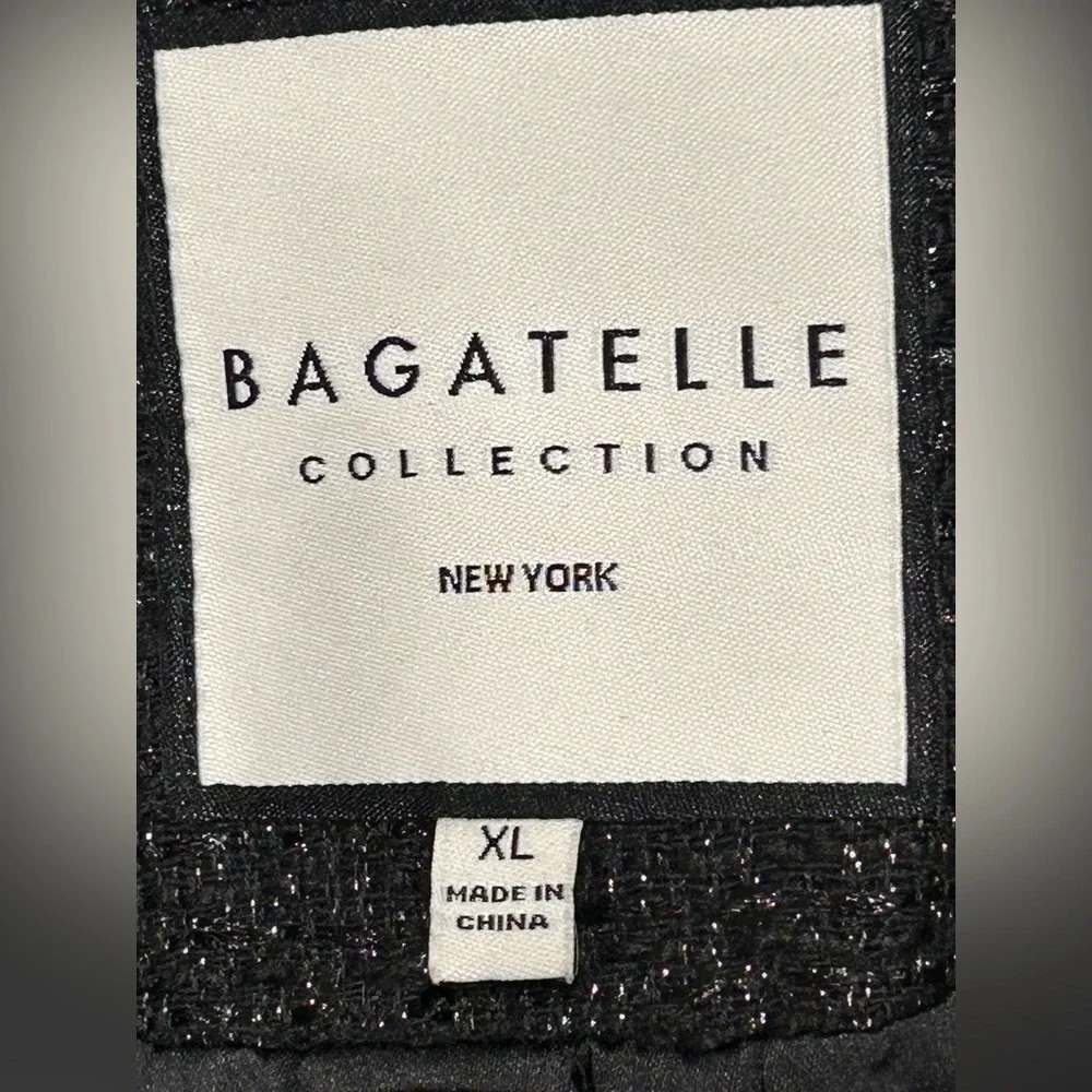 Bagatelle Black Metallic Tweed One-Button Blazer. - Picture 3 of 9